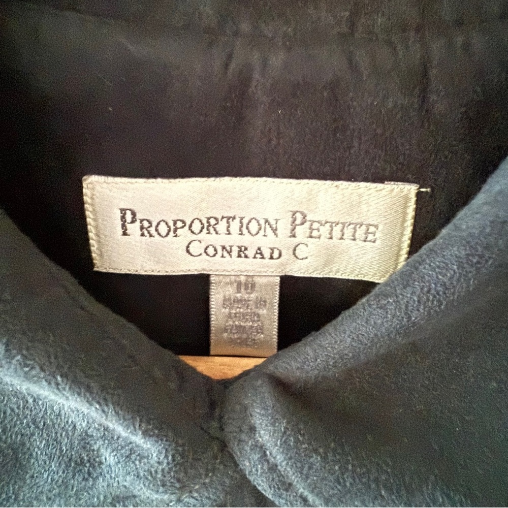 90s | Dark Green Faux Suede Jacket Academia Spring Classic | Size Medium - Picture 6 of 10
